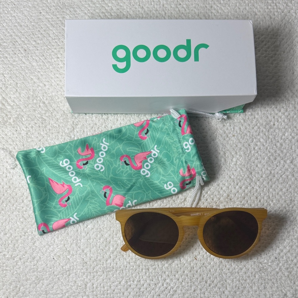 goodr Bodhi’s Ultimate Ride Circle G Light Brown Adult Sun Glasses (New)